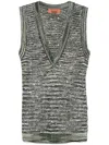 Missoni Sequined Slub-knit Tank Top In Black