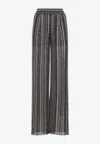 Missoni Pantalone In Misto Viscosa Stretch Ricamata Donna In Gray