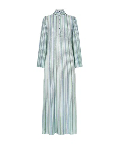Missoni Sequined Striped Dress In Blue