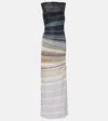Missoni Sequined Striped Lamé Maxi Dress In Multi