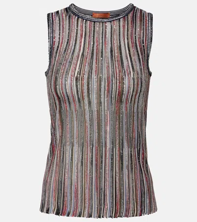 Missoni Sequined Striped Lamé Maxi Dress In Multi