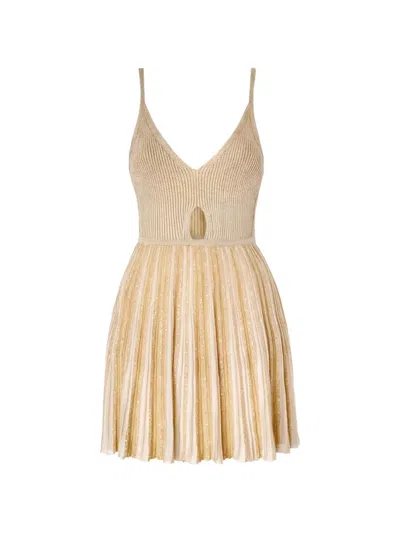 Missoni Sequin-embellished Cut-out Mini Dress In Brown