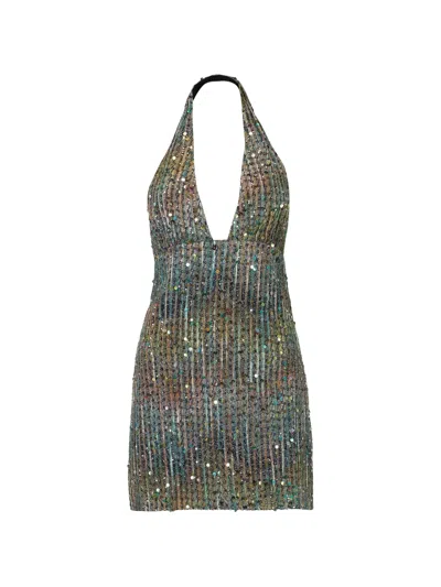 Missoni Sequin-embellished Halterneck Dress In Blue