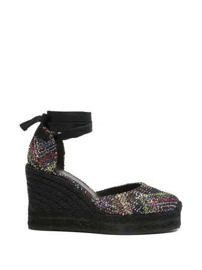 Missoni Sequin-embellished Heeled Espadrilles In Black