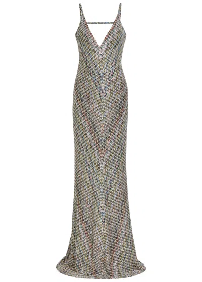 Missoni Sequin-embellished Metallic-knit Gown In Multi