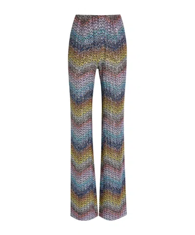 Missoni Sequin-embellished Metallic-knit Trousers In Multicolor