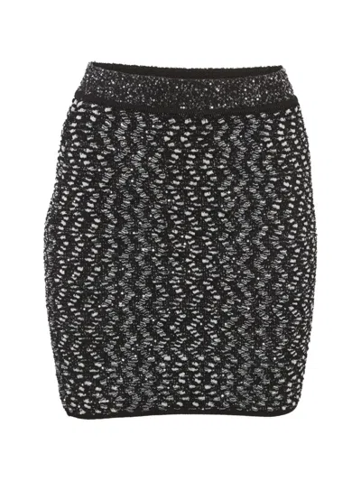 Pre-owned Missoni Sequin-embellished Mini Skirt In Black