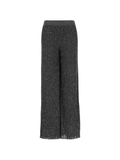 Missoni Sequin-embellished Ribbed-knit Trousers In Gray