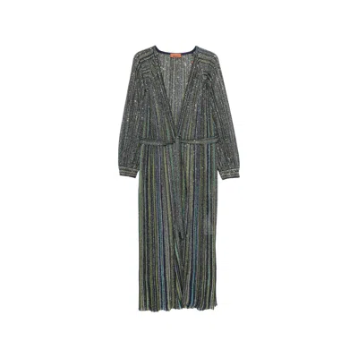 Missoni Sequin-embellished Striped Cardigan In Black