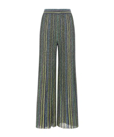 Missoni Sequin-embellished Striped Palazzo Pants In Green