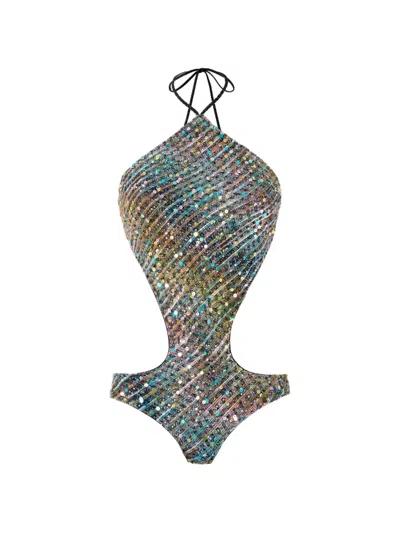 Missoni Sequin-embellished Swimsuit In Black