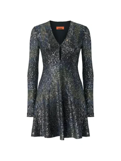 Missoni Sequin-embellished V-neck Dress In Black