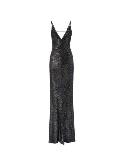 Missoni Multicolor Caperdoni Chevron Knit Maxi Dress In Black