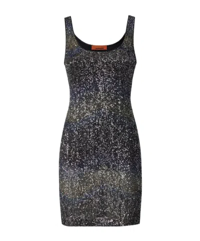 Missoni Sequin-embellished Zig-zag Mini Dress In Multicoloured