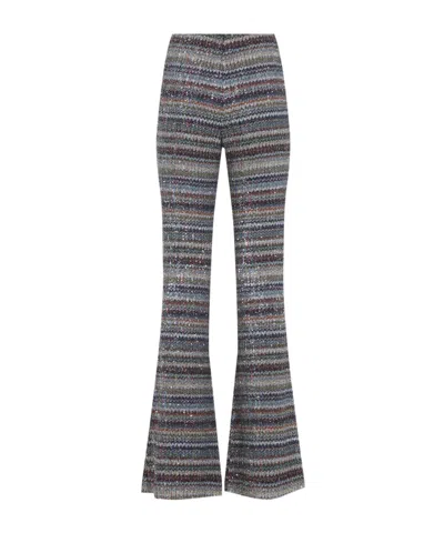 Missoni Sequin-embellished Zigzag-knit Trousers In Multi