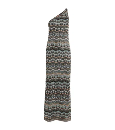Missoni Sequinned Asymmetric Maxi Dress In Multi