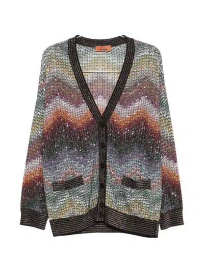 Missoni Sequinned Cardigan In Multi