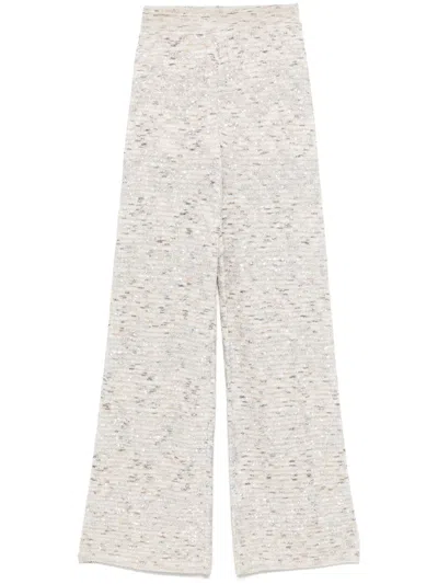 Missoni Sequinned Flared Trousers In Nude