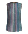 Missoni T Stripe Slvls High Nk Top In Gray
