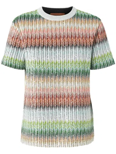 Missoni T-shirt Mit Pailletten In Grün