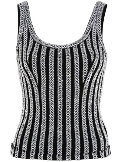 Missoni Sequin-embellished Ribbed-knit Tank In Printed