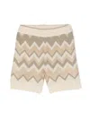 Missoni Sequined Zigzag Knitted Shorts In Neutrals