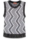 Missoni Womens Grey Chevron Sequin-embellished Knit Vest In Black