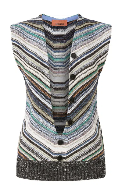 Missoni Serafino Buttoned Knit Gilet In Black
