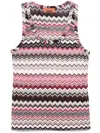 Missoni Multicolor Top With Pink And Black Design In Pink & Purple
