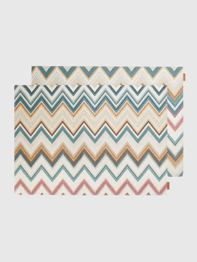 Missoni Set Of Two Happy Zig Zag Placemats 35x48 Cm With Zig Zag Pattern
