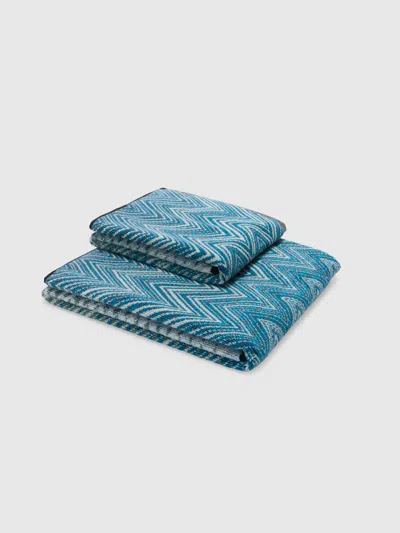 Missoni Stone 2-piece Bath Set 100% Cotton With Chevron Pattern