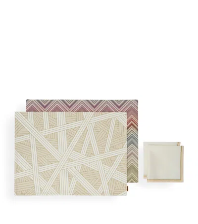 Missoni Set Of 2 Cotton Nastri Placemats And Napkins In Multi