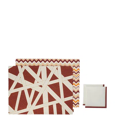 Missoni Set Of 2 Cotton Nastri Placemats And Napkins In Multi