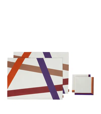 Missoni Set Of 2 Cotton Nastri Placemats And Napkins In Multi