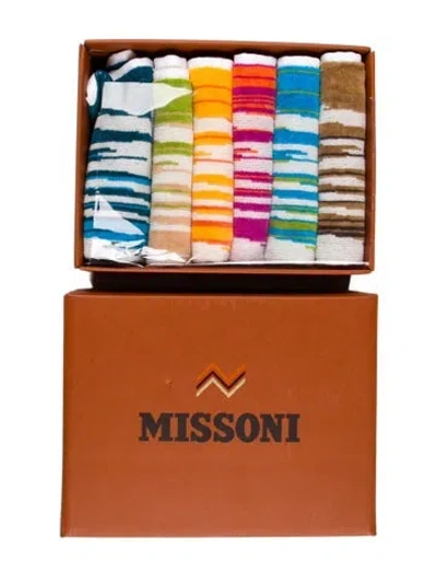 Pre-owned Missoni Set Of 5 Cotton Face Towels In Multi