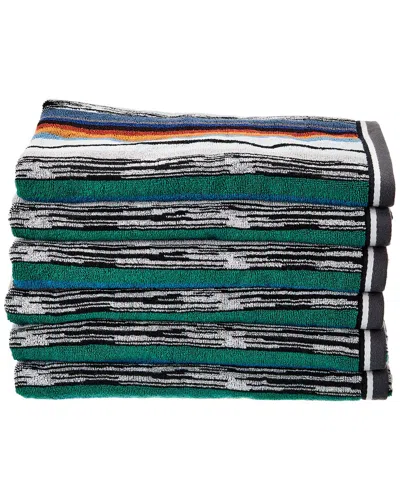 Missoni Set Of 6 Minuetto Bath Towels In Green