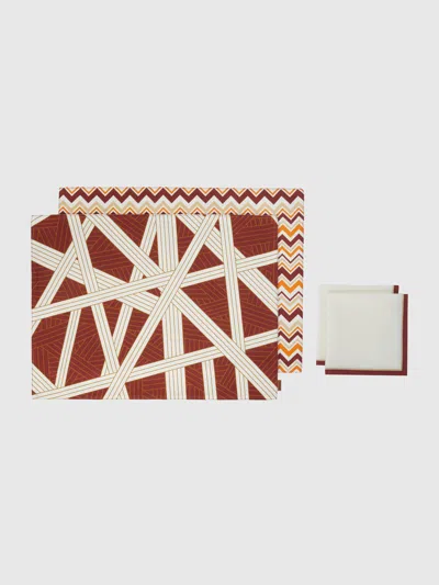 Missoni Tischset Mit Zwei Nastri-icon-platzsets + Zwei Servietten In Multicoloured