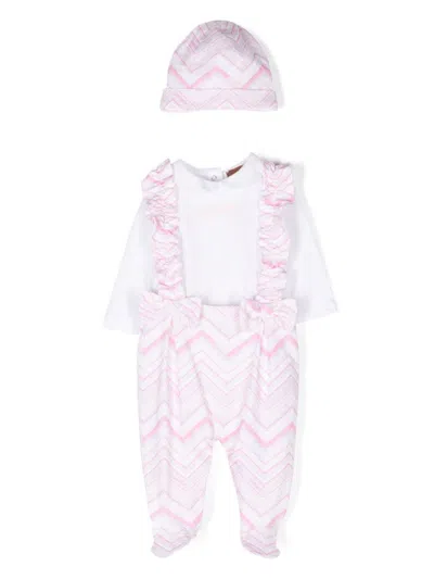 Missoni Babies' Set Tutina Con Stampa In White