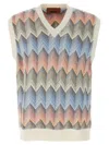 Missoni Zigzag Pattern Sleeveless V-neck Vest In Multi