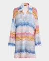 Missoni Shaded Chevron Tunic Coverup In Multicolored Shaded Fucsia