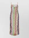 Missoni Sheer Fabric Zigzag Dress Lace-up Detail In Multi