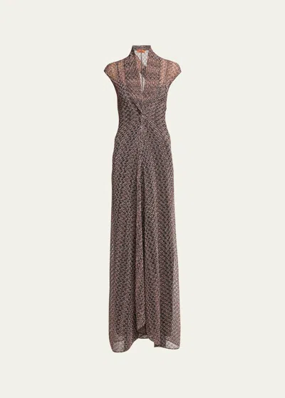 Missoni Sheer Knit Maxi Dress In Multi