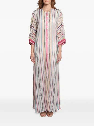 Pre-owned Missoni Sheer Lurex-knit Dress In White