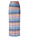 Missoni Long Printed Lace Skirt With Zig Zag Pattern In Blue