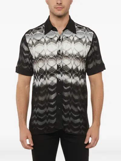 Pre-owned Missoni Sheer Patterned Shirt In Black