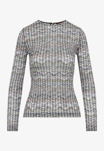 Missoni Shimmer Knit Sweater In Multicolor