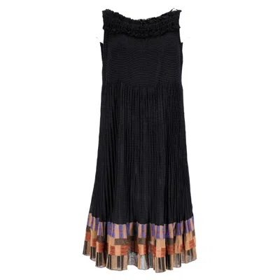 Missoni Shirred Pleated Mini Dress In Multicolor Viscose In Black