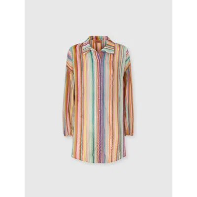 Missoni Shirt In Cotton And Silk With Zigzag Pattern In Multi