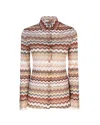 Missoni Shirt With Serrated Zigzag Pattern Lamé In Multicolour