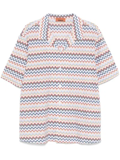 Missoni Shirt In Sfa Wht Orange To